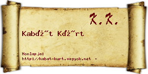 Kabát Kürt névjegykártya